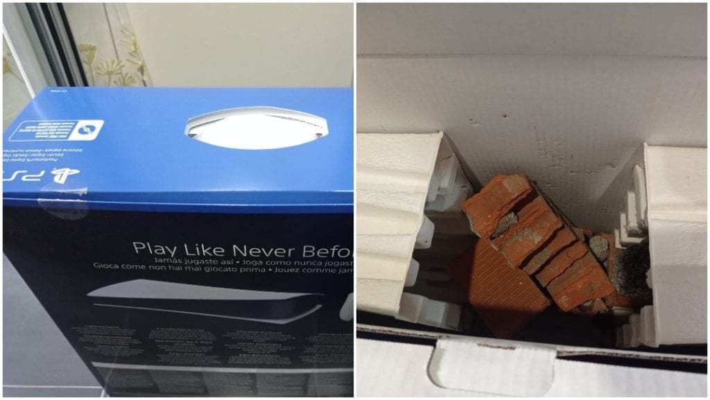 Viral: Compra por internet un PlayStation 5 y recibe caja con ladrillos