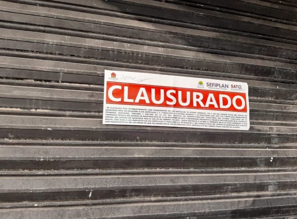 Van 14 negocios clausurados en Q. Roo por no respetar medidas por Covid-19