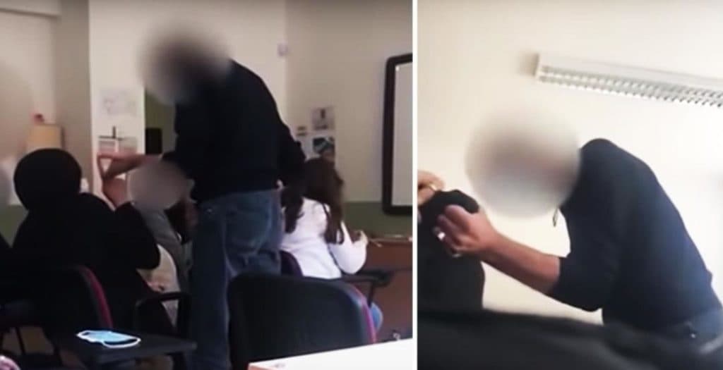 Video: Maestro abofetea a alumno por no usar cubrebocas en Italia
