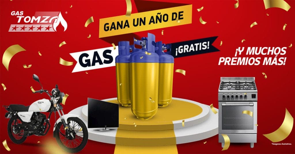 Concursa en la dinámica de Gas Tomza y obtén hasta un año de servicio gratis