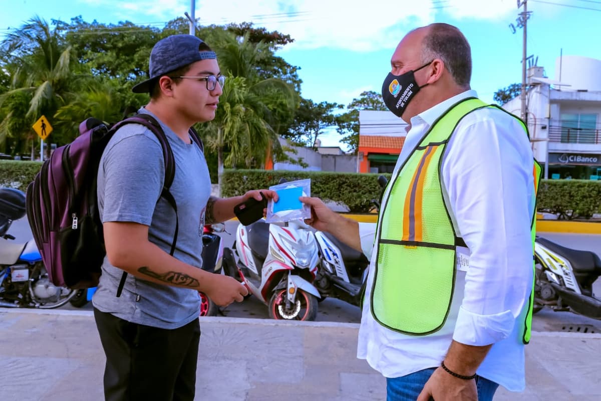 Vigila Tesorería Municipal aplicación de medidas sanitarias en el centro de Tulum