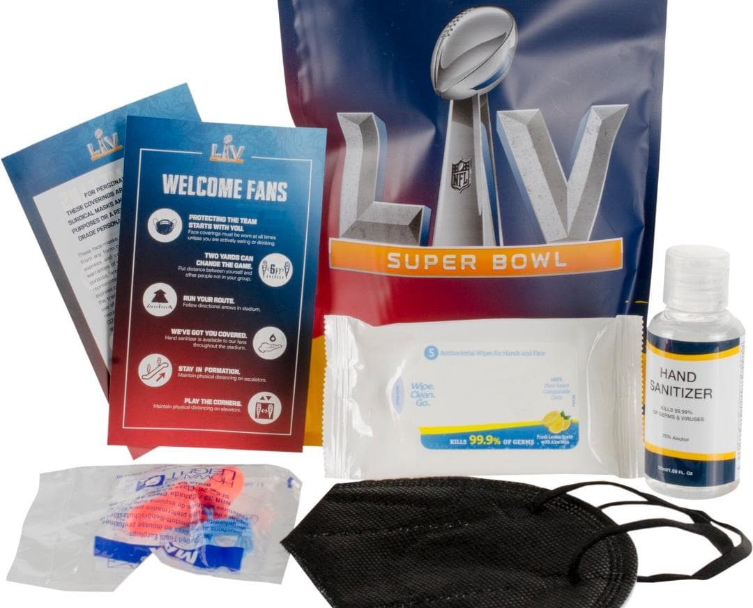 Estos son los kits anti Covid que entregará la NFL a los asistentes al Super Bowl