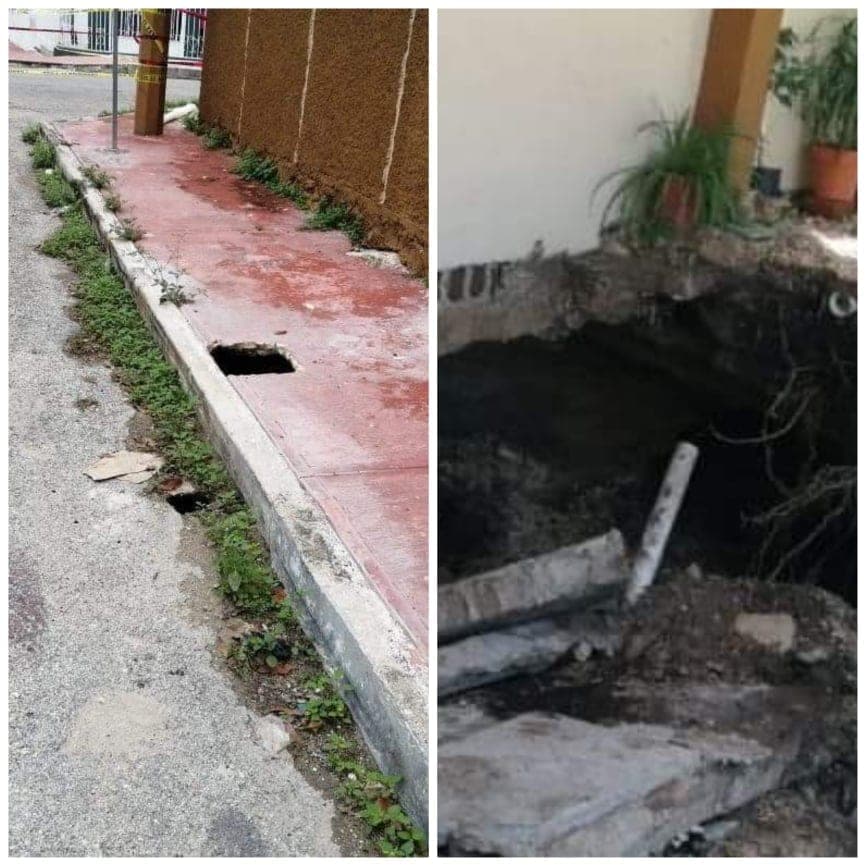 Aparece socavón ¡ahora en Mérida!