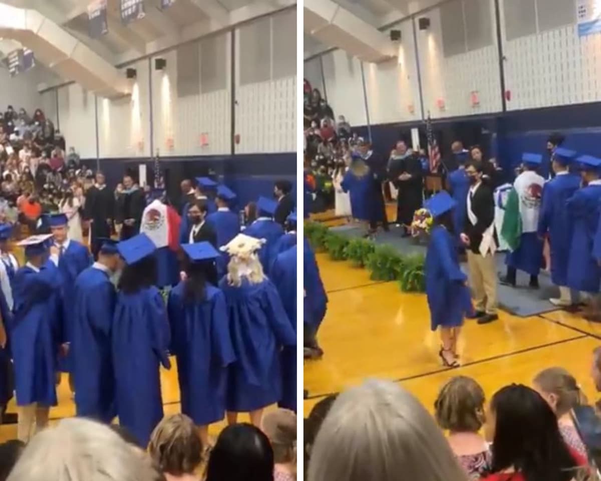 Video: Maestros le niegan diploma a alumno en EU por tener la bandera mexicana