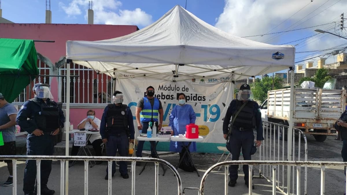 Se han aplicado más de mil 50 pruebas de Covid-19 en zona turística y 835 en tianguis, en Cancún