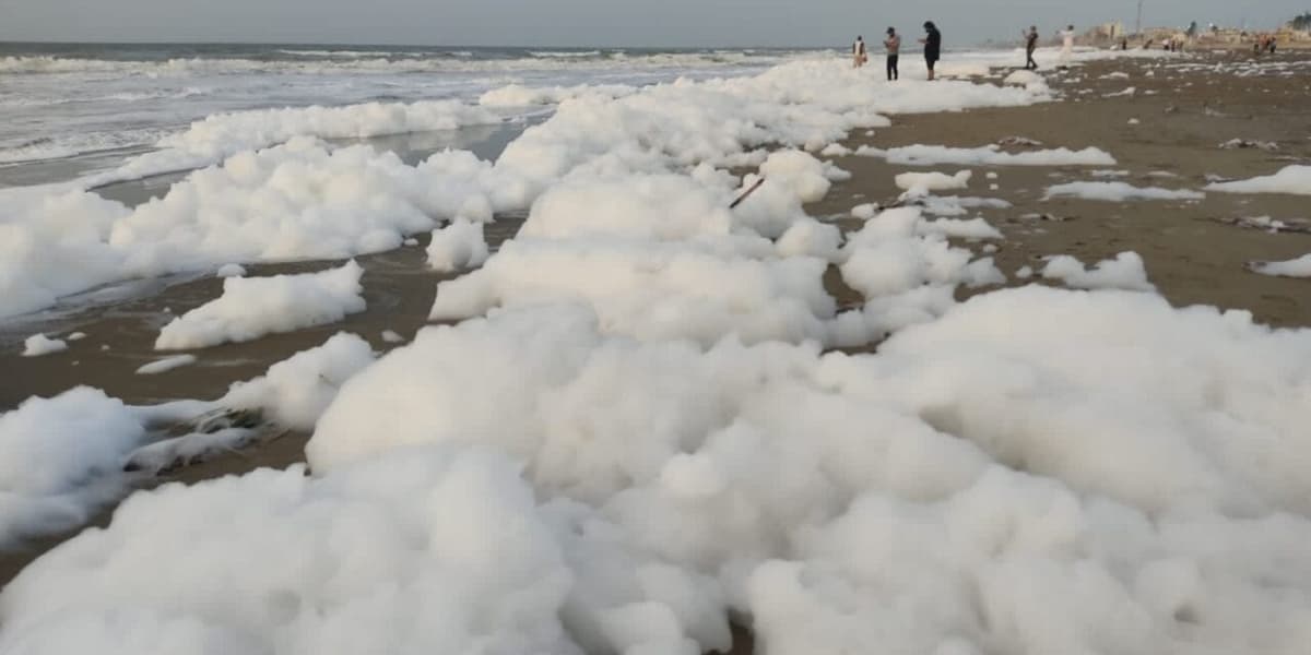 ¿Qué pasó? Aparece espuma en una playa de Veracruz y se vuelve viral
