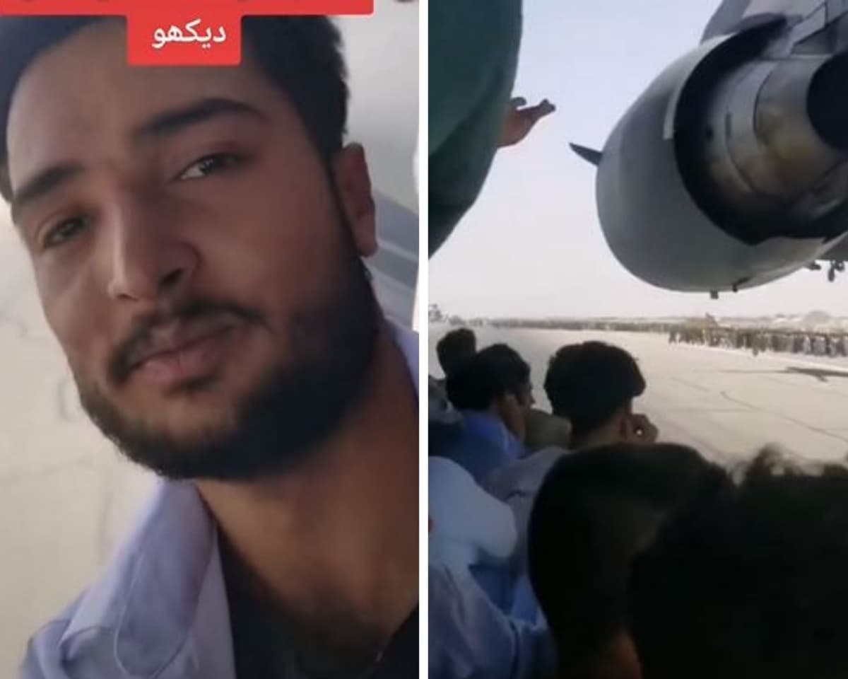 VIDEO: Hombre se graba agarrado del ala de un avión en Afganistán mientras huía