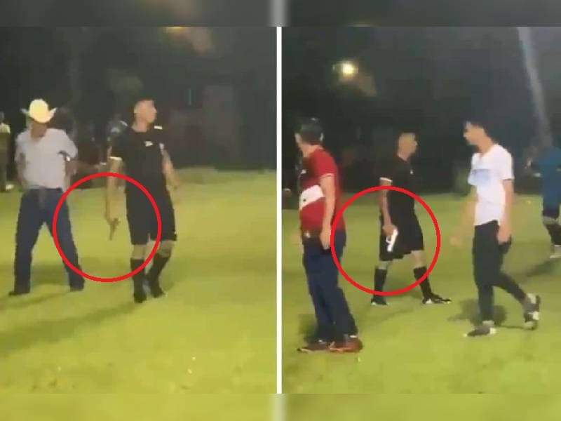 ¡No admite reclamos! Árbitro saca arma de fuego en pleno partido para defenderse