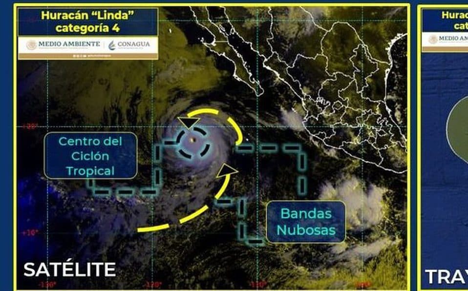 Huracán "Linda" se intensifica a categoría 4; prevén lluvias muy fuertes en ocho estados