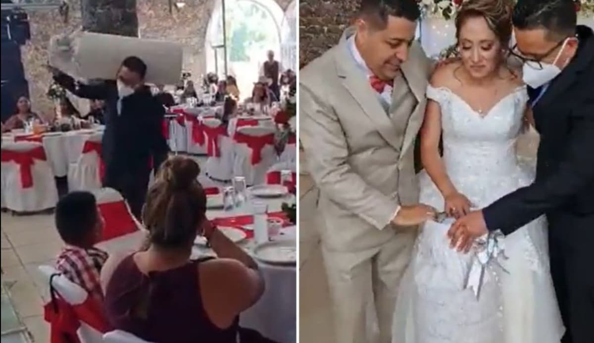 ¡México mágico! Invitado le regala tanque de gas a novios durante la boda