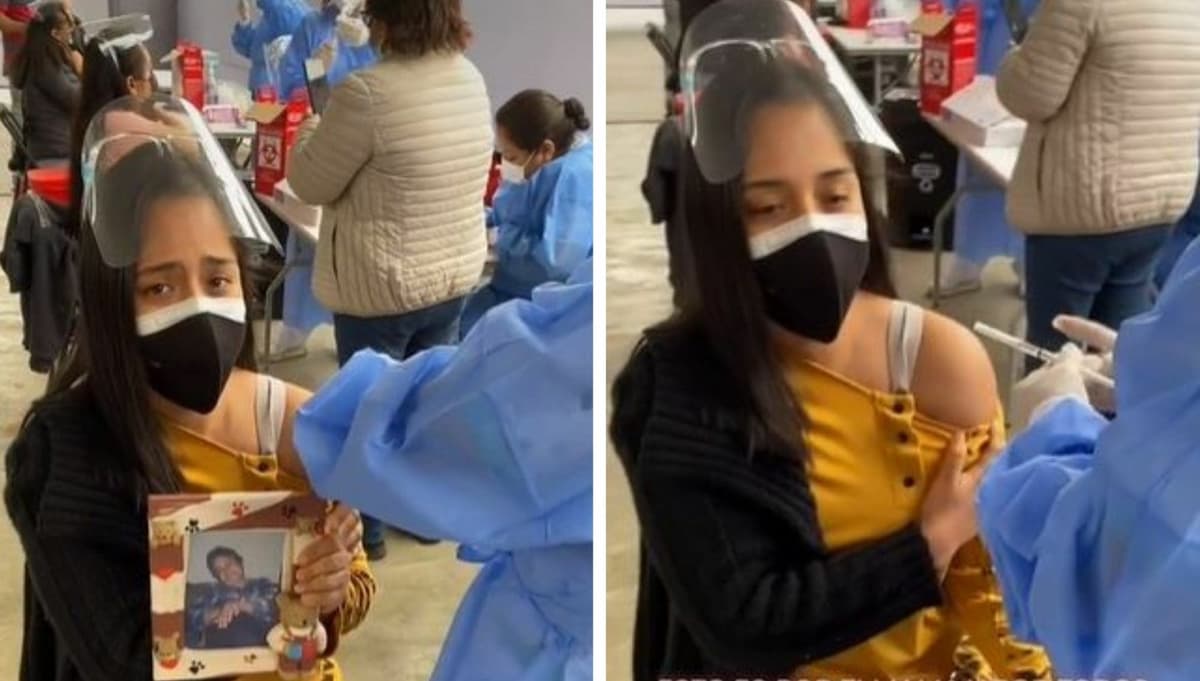Joven se vacuna con una foto de su madre fallecida por Covid-19: 'Esto es para ti, mamá'
