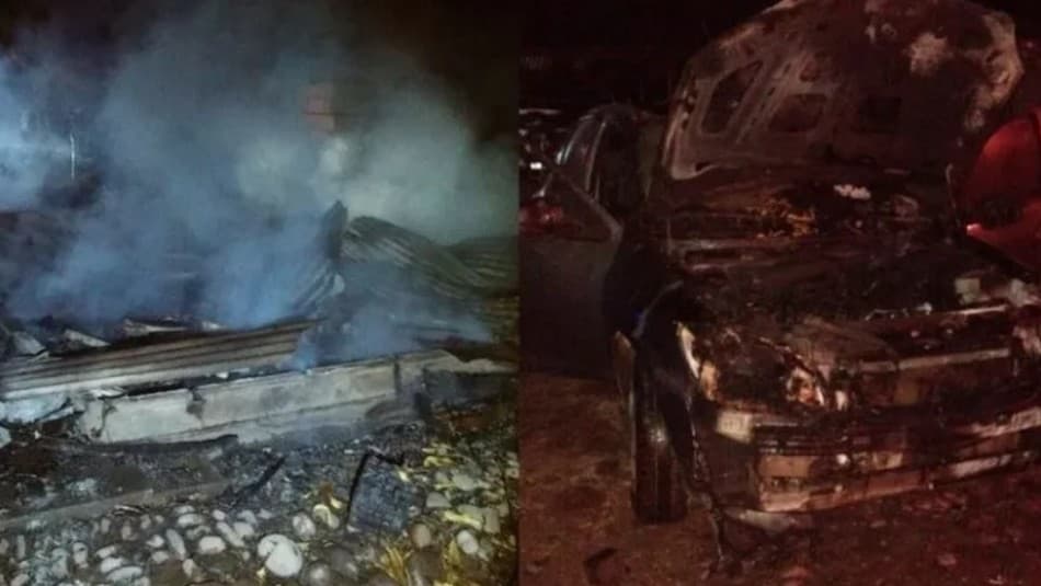Familia intentó espantar un enjambre de abejas con fuego, quemaron la casa y dos autos