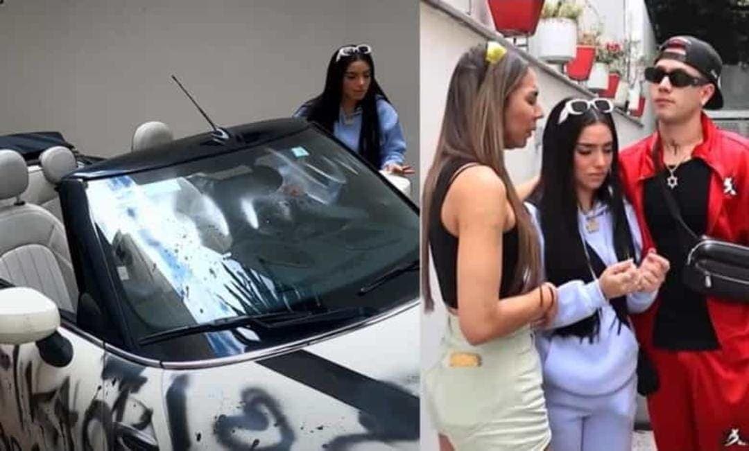 Video: Prima le juega pesada broma a Kimberly Loaiza; le destruye su auto