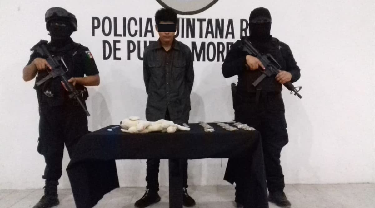 NARCO-OSITO: Lo detienen con peluche relleno de droga en Puerto Morelos