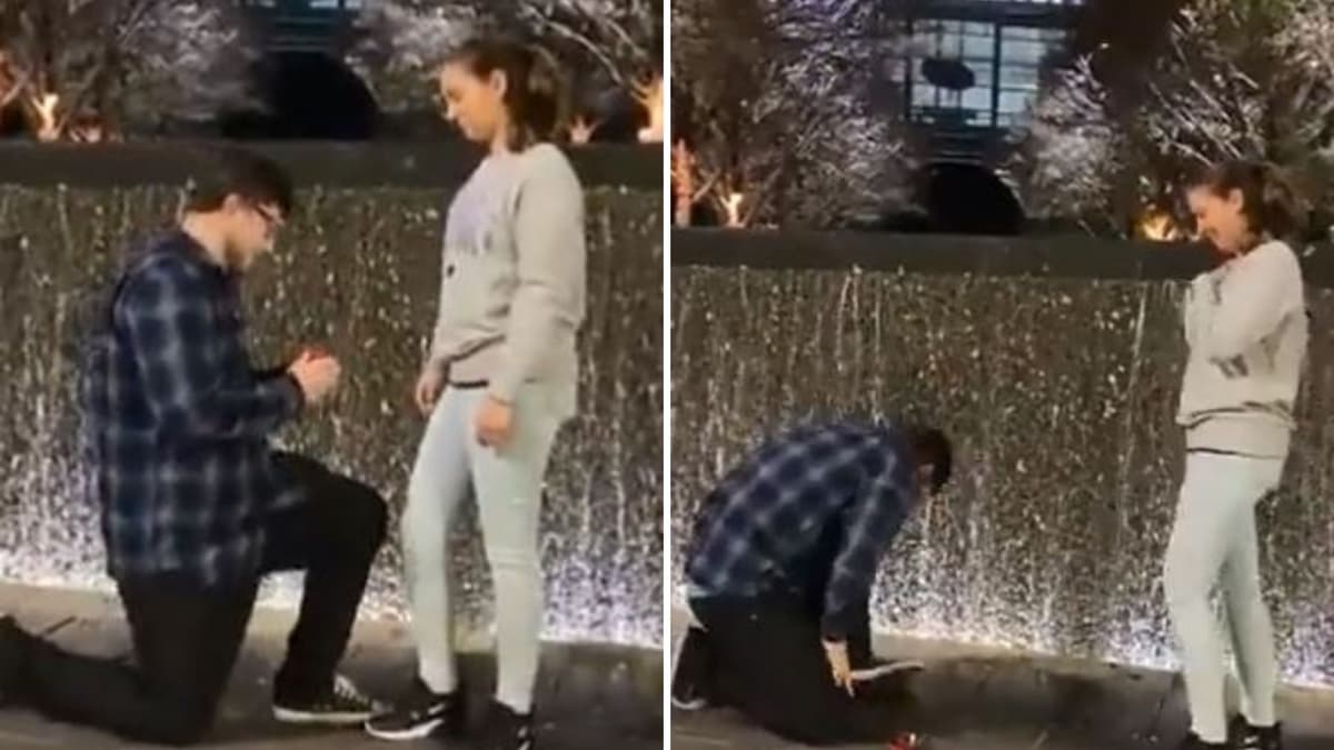 VIDEO: Hombre le pide matrimonio a su novia, pierde el anillo de compromiso