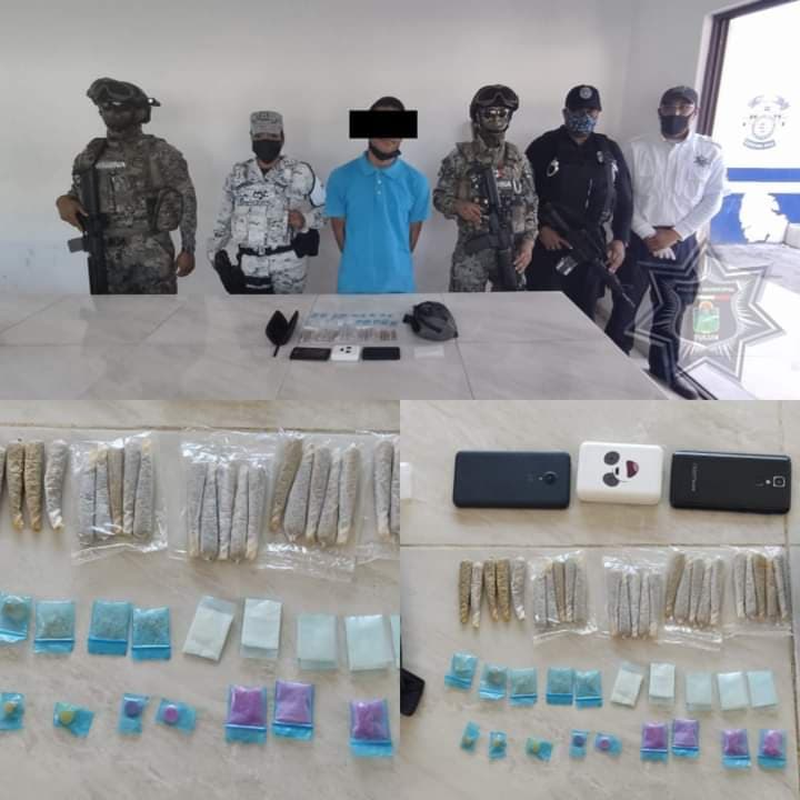 Detiene Policía Municipal a sujeto con drogas en la Zona Arqueológica de Tulum