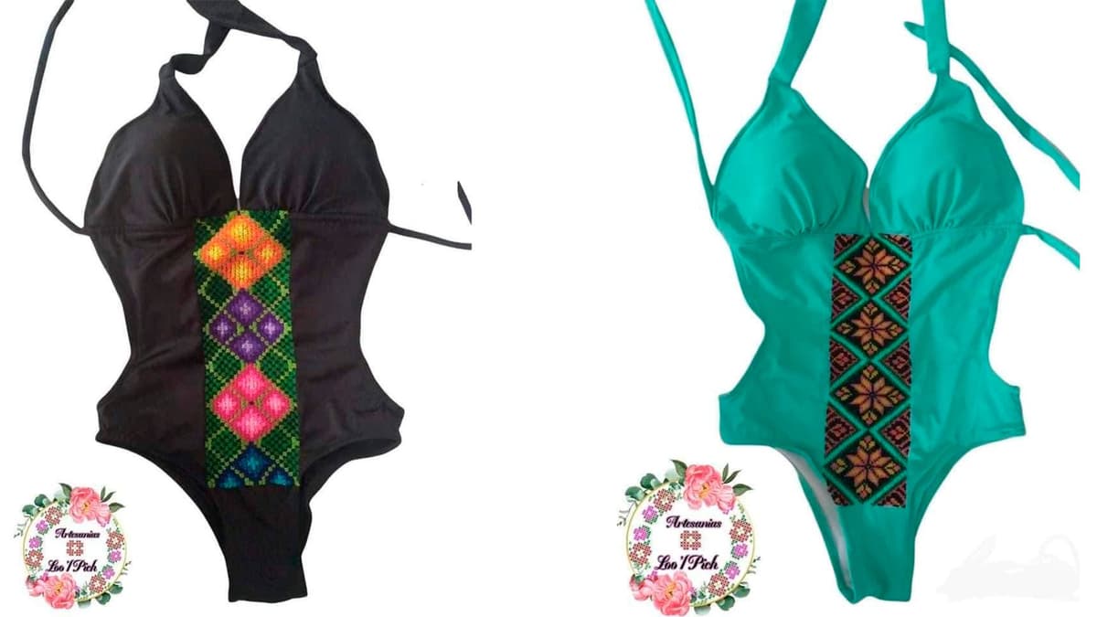 Bordadoras de la Zona Maya lanzan colección de trajes de baño inspirada en Kukulkán