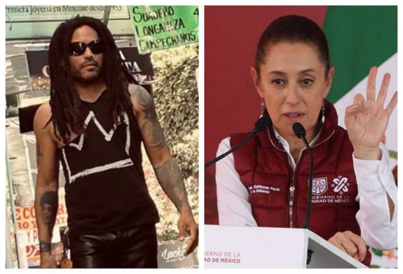 Sheinbaum da la bienvenida a Lenny Kravitz a la CDMX
