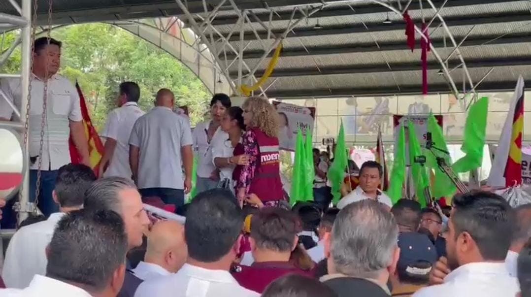Video: Niegan acceso a Luz María Beristain a evento de Morena en Tulum