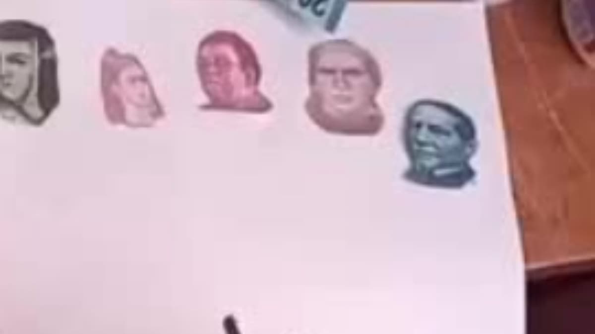 VIDEO: Niña recorta billetes mexicanos para hacer su tarea y se viraliza