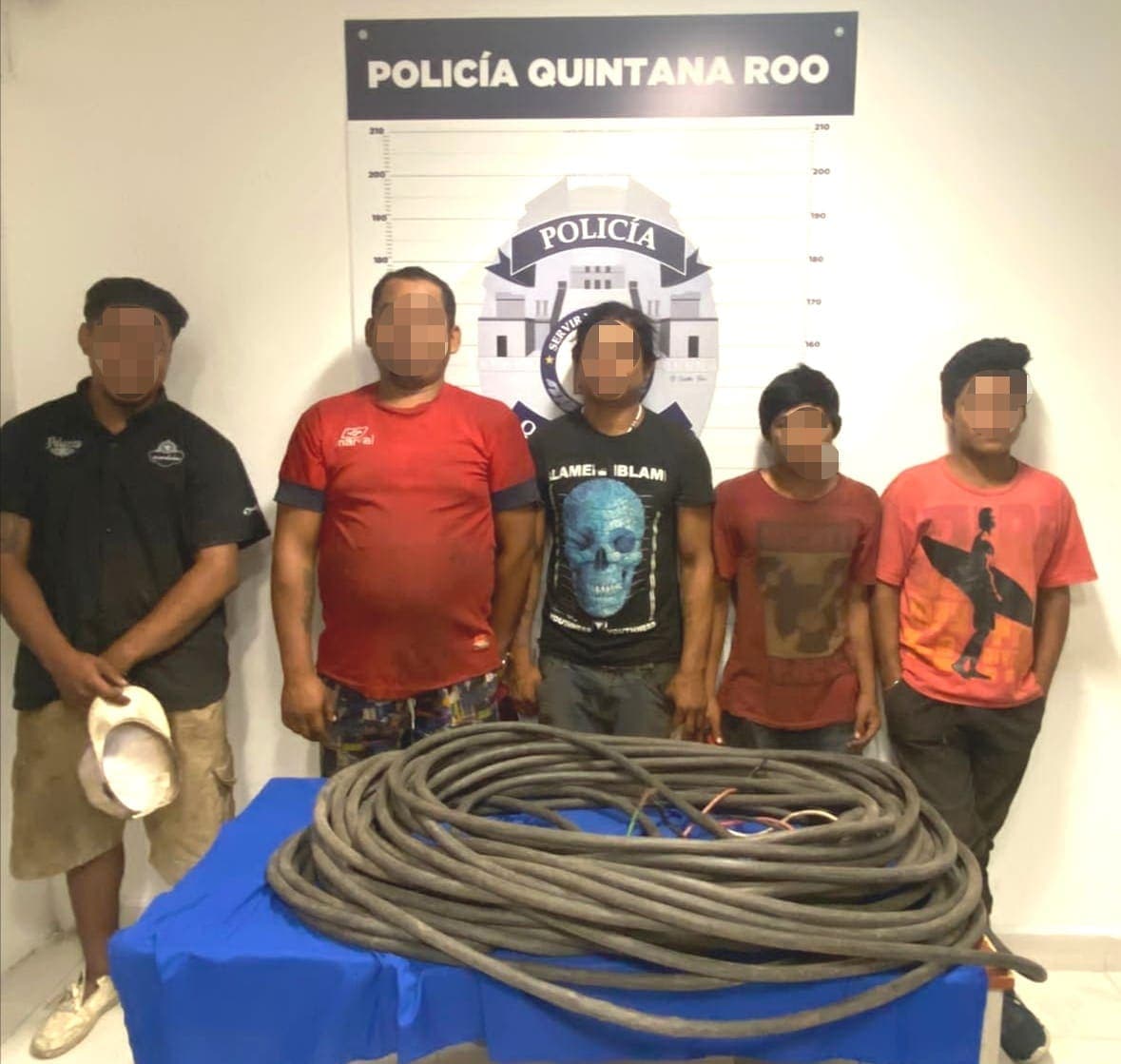 Detienen a 5 por robo de cableado en la Región 215 de Cancún