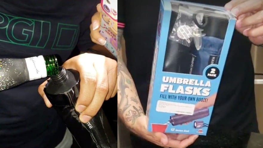 Crean paraguas falso para meter alcohol a escondidas en conciertos