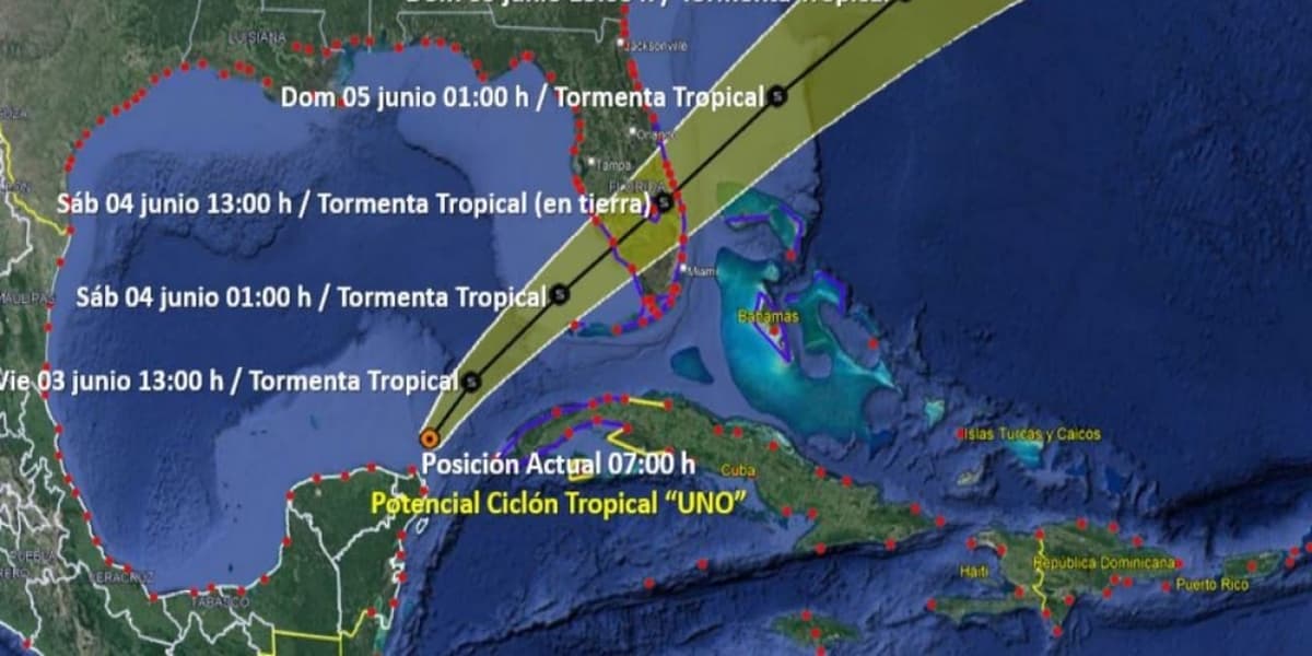 Ciclón Tropical “Uno” se aleja de Quintana Roo y Yucatán