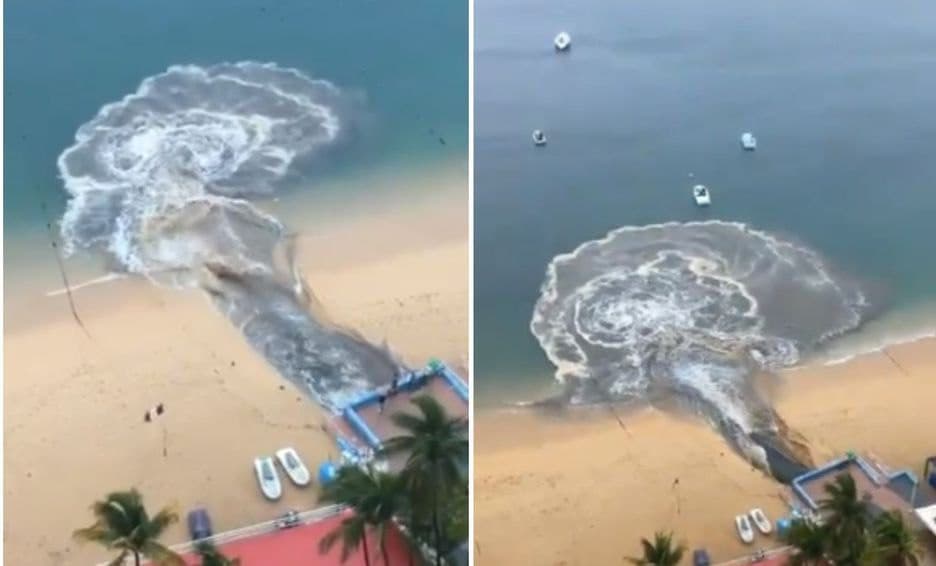 Video: Denuncian nuevo derrame de aguas negras en playa Icacos, Acapulco