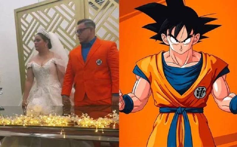 Video: Fan de Dragon Ball se hace viral en TikTok por usar traje de Goku en su boda