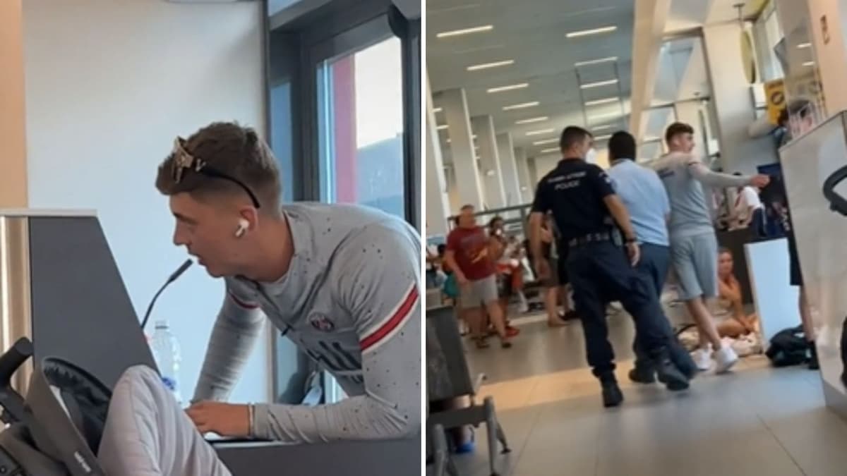 VIDEO: Turista genera caos en aeropuerto al anunciar retrasos de vuelos en broma, lo detuvieron