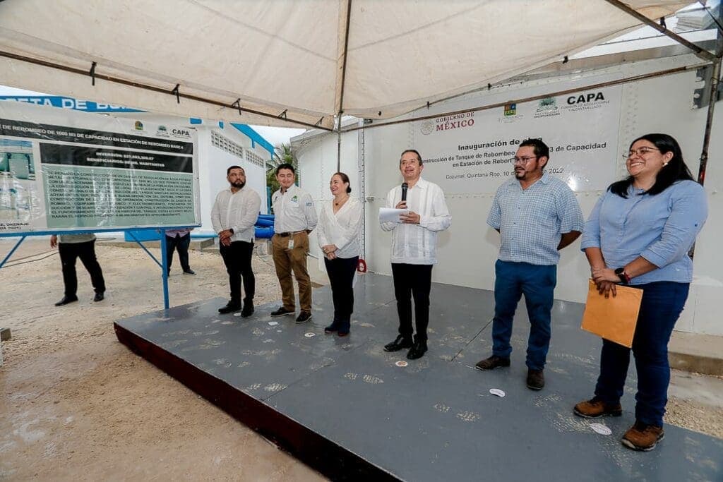 Carlos Joaquín inaugura tanque de rebombeo de agua potable que mejora el servicio en Cozumel