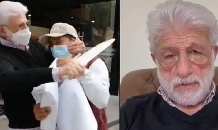 VIDEO: Padre del alcalde Mauricio Tabe se disculpa y justifica amenaza con cuchillo a verificadores