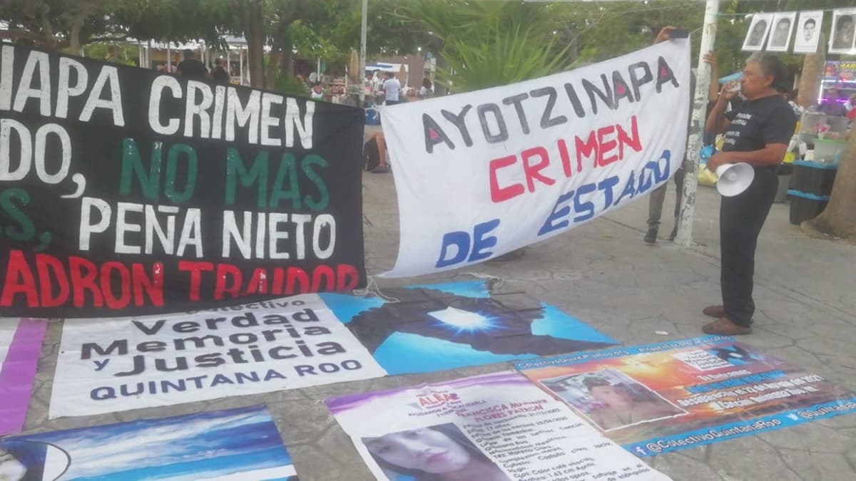 Colectivos de Q. Roo se unen a jornada nacional de protestas por los 8 años de Ayotzinapa; exigen resultados y la verdad