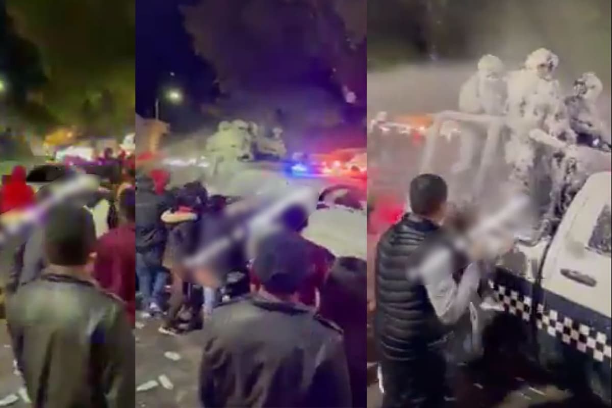 VIDEO: Ciudadanos agreden a elementos de la Guardia Nacional, les echan espuma y los nalguean