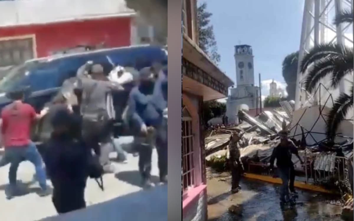 VIDEO: Corren a pedradas a alcaldesa tras desplome de tanque de agua