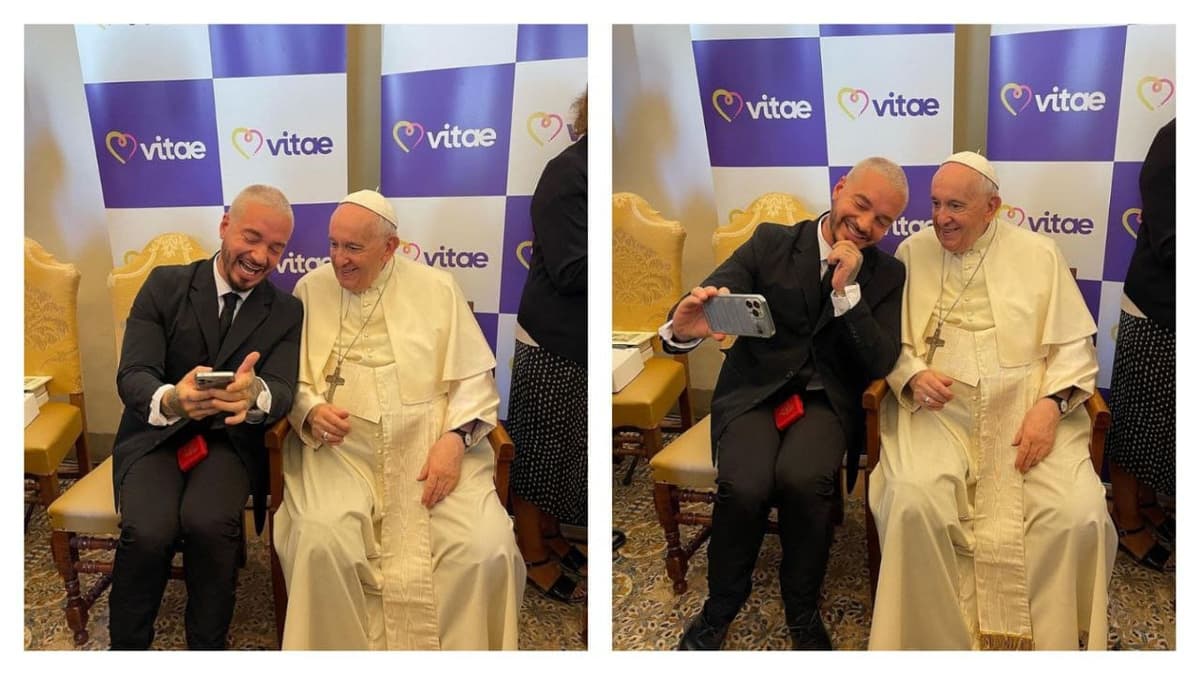 El papa Francisco le da divertido sermón a J Balvin y lo llama "travieso"