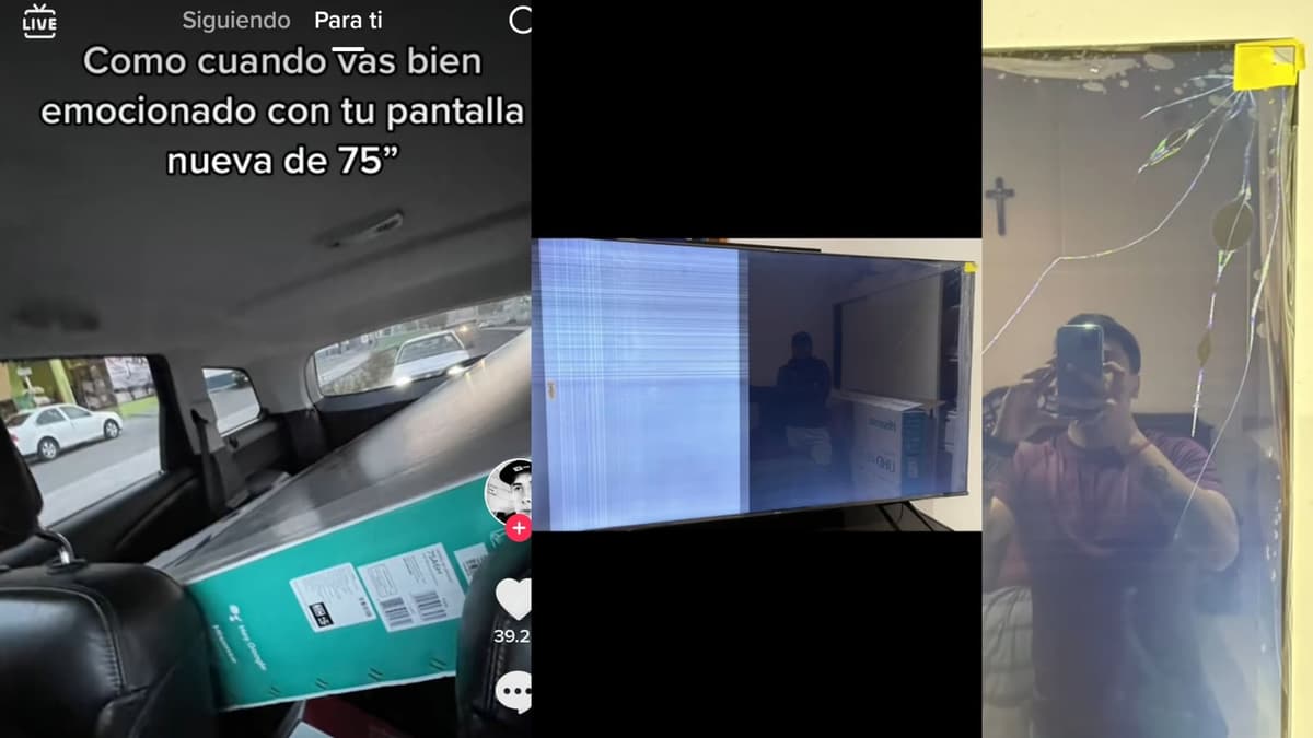 VIDEO: Hombre compra pantalla y la arruina por llevarla en auto