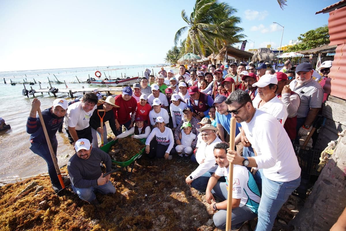 El reto nos pone en acción, Mara Lezama arranca la jornada permanente “Tod@s contra el Sargazo”