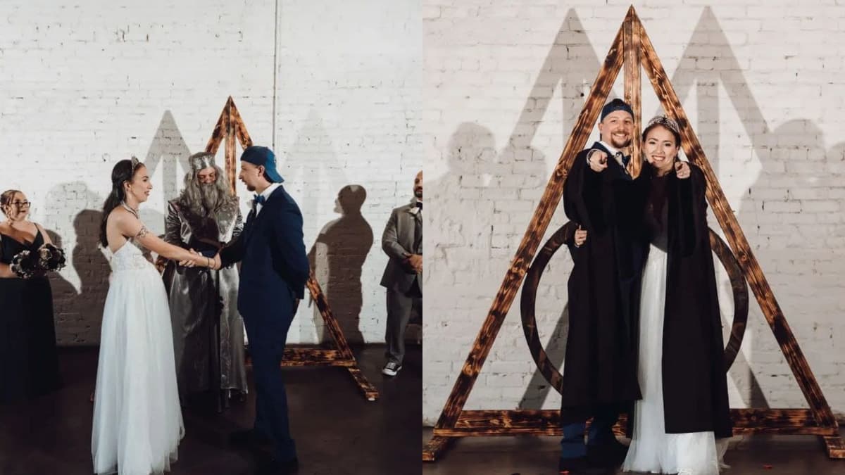 Pareja gastó 25 mil dólares en su boda temática de ‘Harry Potter’ y los muggles los criticaron