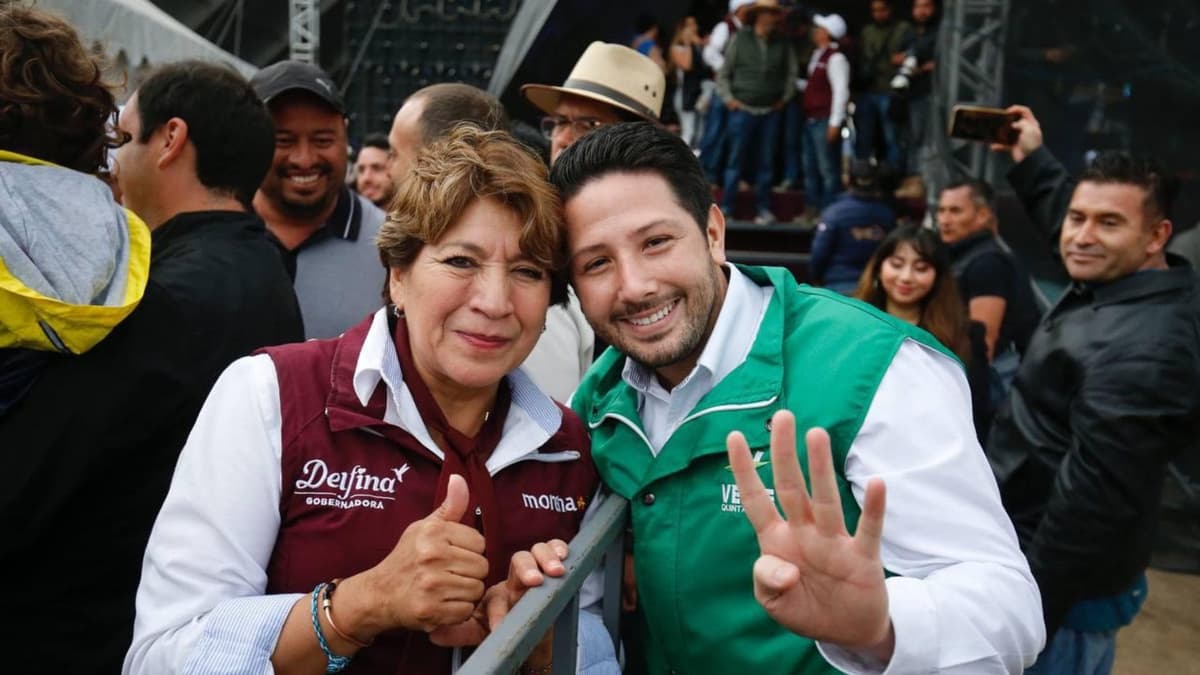 Asiste Renán Sánchez al cierre de campaña de Delfina Gómez, en el que Morena, el Partido Verde y el PT, dieron una demostración de unidad nacional y fortaleza