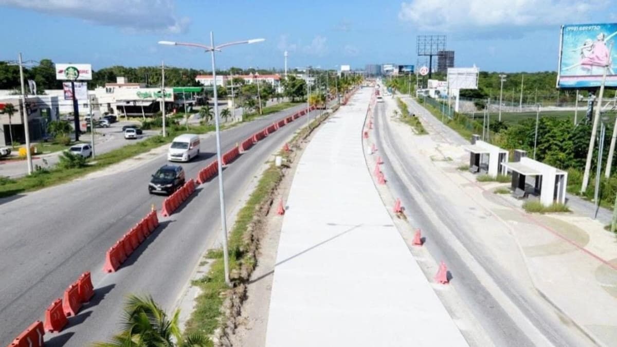 Anuncian ajuste vial en Distribuidor Aeropuerto de Cancún; afecta vía en ambos sentidos