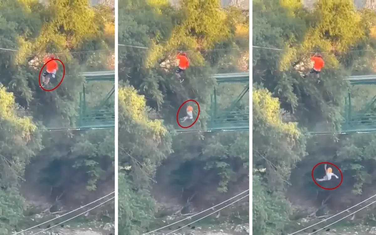 VIDEO: Niño cae de tirolesa de 12 metros en NL tras romperse arnés