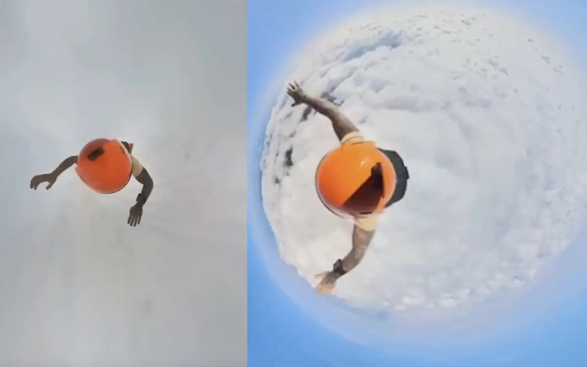 Video: Paracaidista capta el interior de una nube al lanzarse a ella