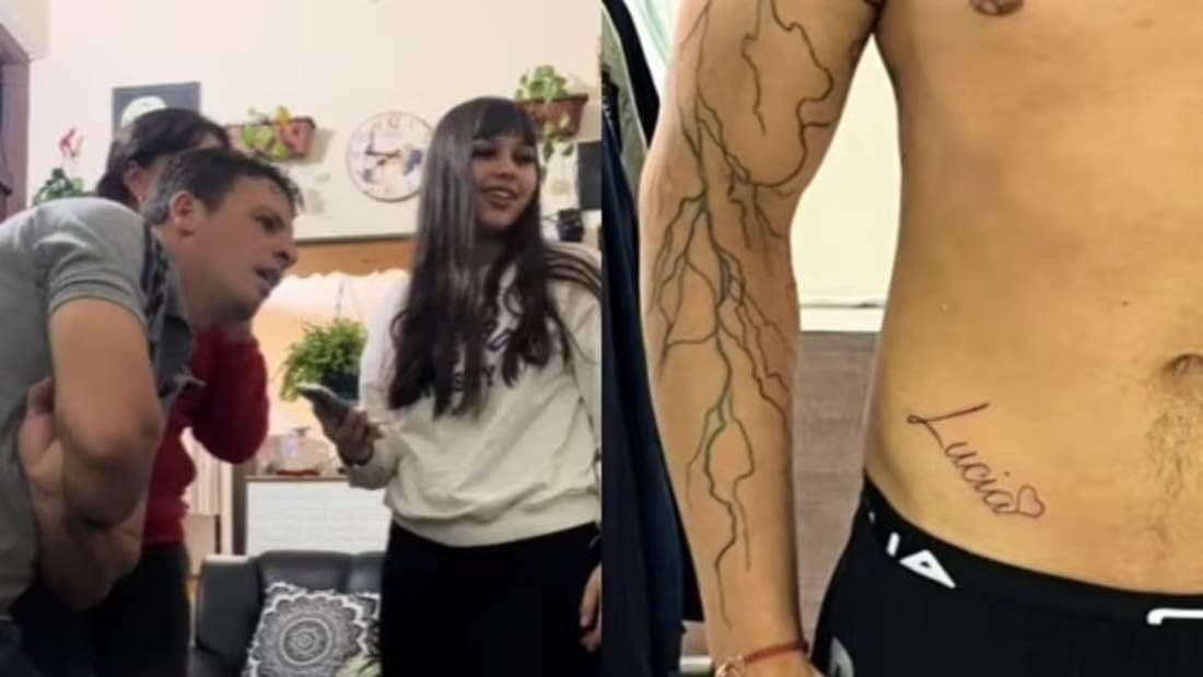 Video: Se tatuó el nombre de su novia y así reaccionan sus suegros