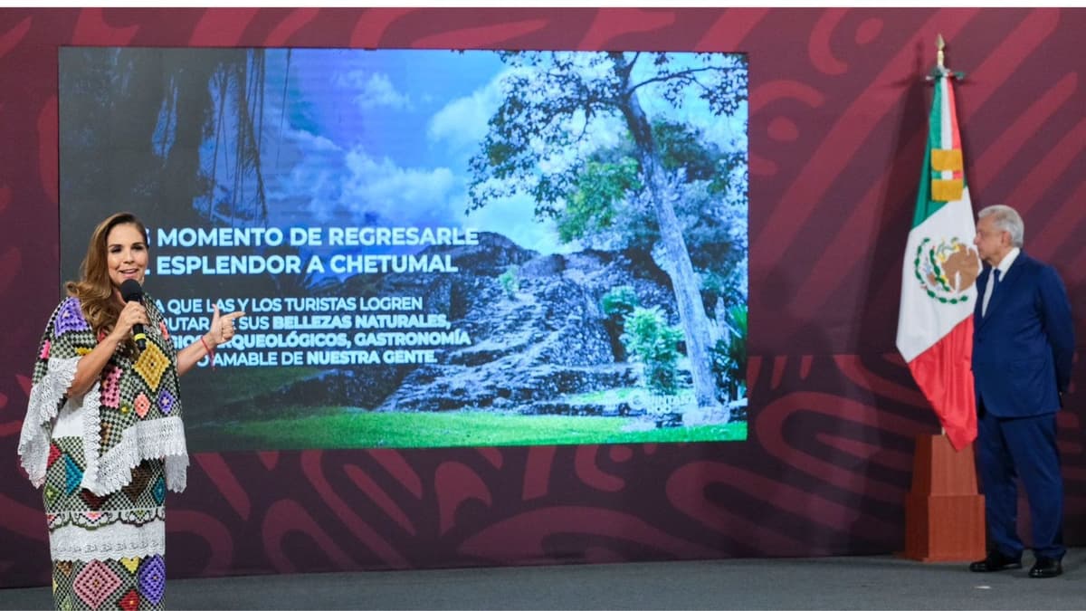 Desde la mañanera de AMLO, Mara Lezama anuncia la creación del Tianguis Comercial Yum Kaax
