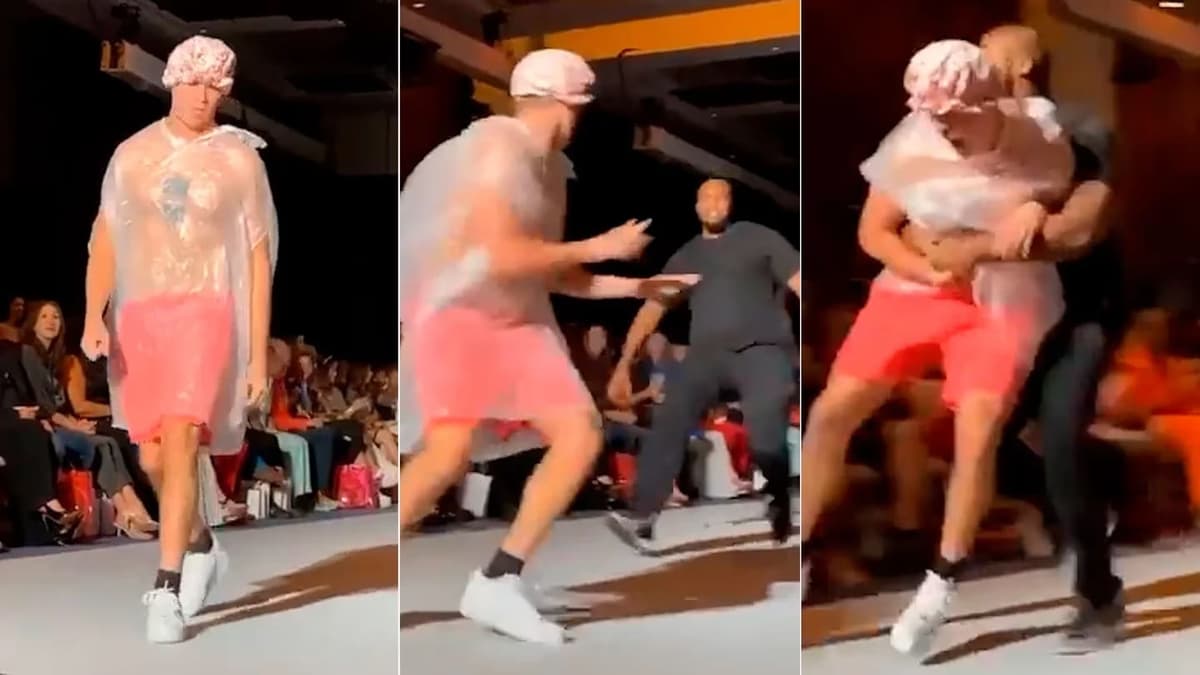 Video: Youtuber desfila en exclusiva pasarela de Nueva York disfrazado con una bolsa de basura