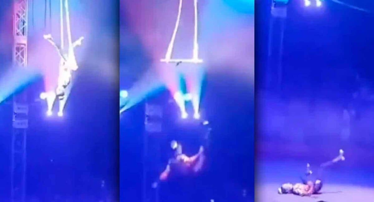 Video: Trapecista cae desde las alturas durante función de circo en Rusia