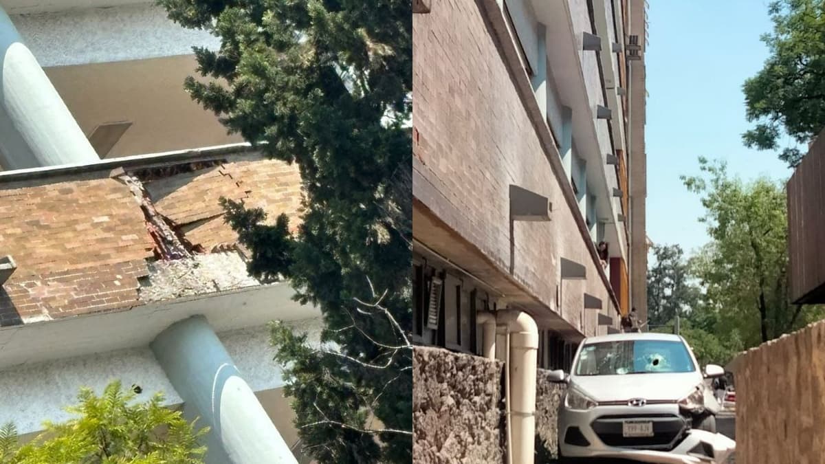 Video: Cae fachada de edificio de la Facultad de Medicina de la UNAM