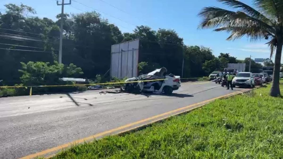 Fatal accidente deja una persona muerta en la entrada a Cancún y provoca intenso caos vial