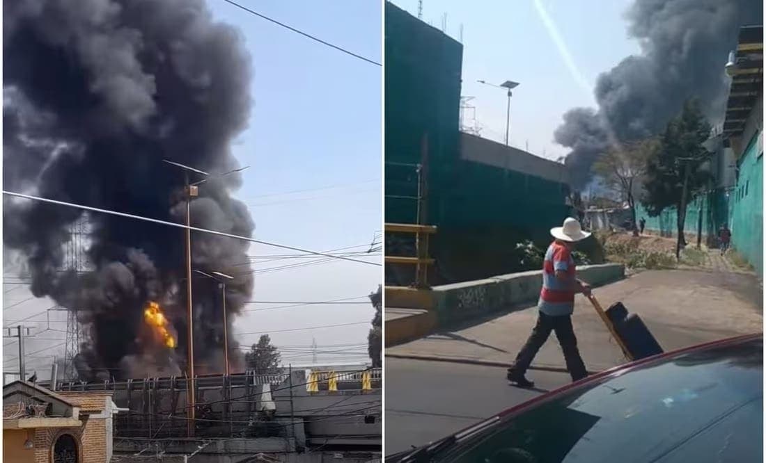 Video: Reportan fuerte incendio en San Pedro Xalostoc, Edomex